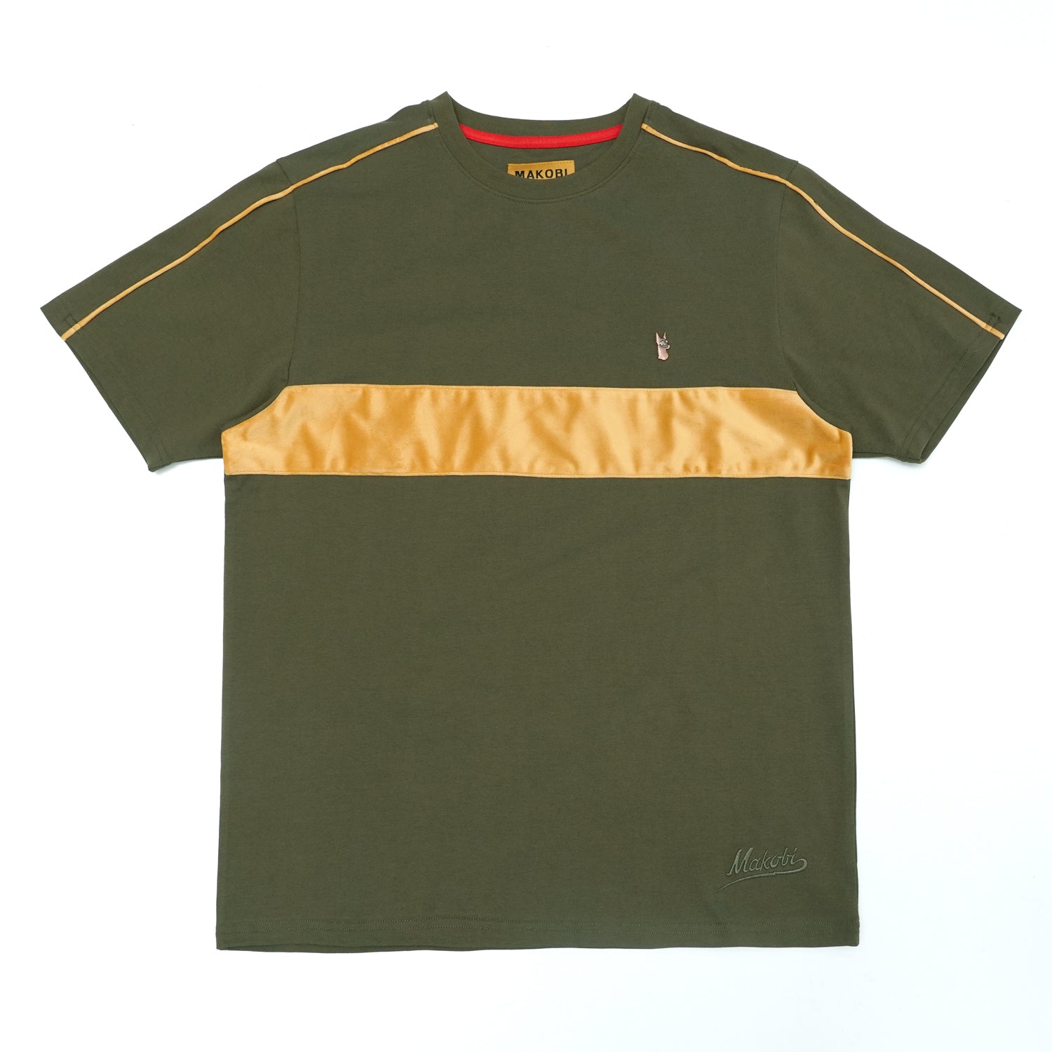 M308 Makobi Core Tee w/ Contrast Velvet- Olive