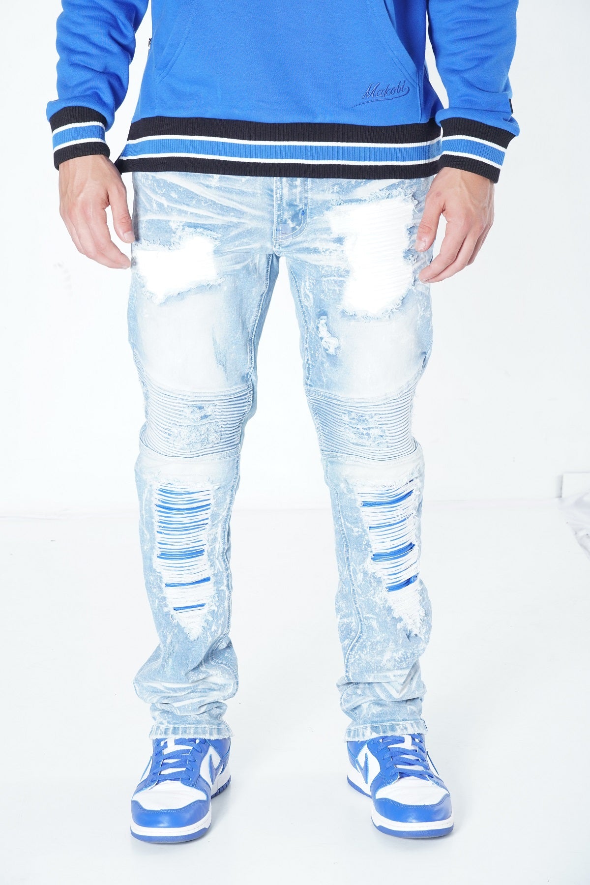 M1940 Naxos Biker Jeans - Light Wash