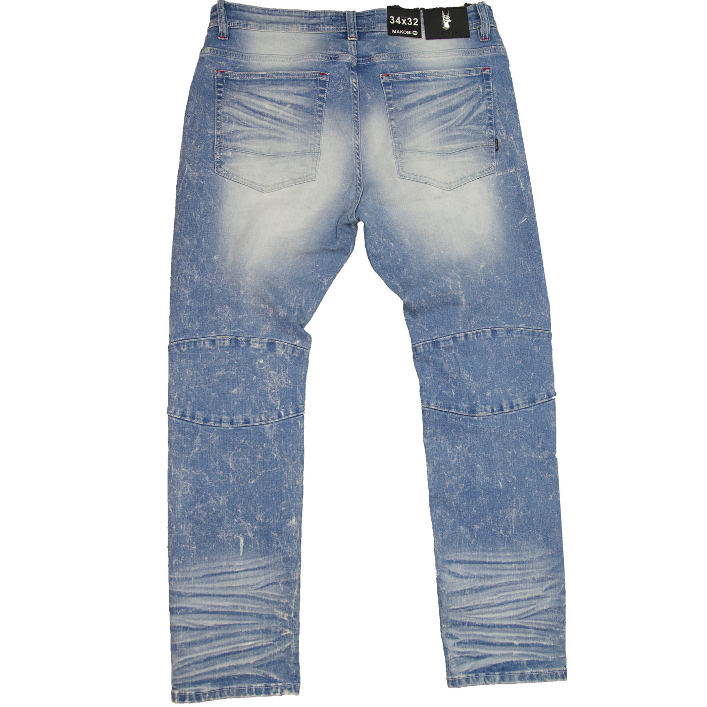 M1910 Makobi "Sanibel" Shredded Jean with Suede - Light Wash