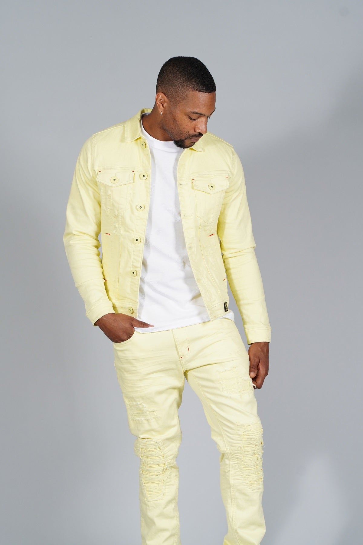 M1026 mojuto Denimu jaketi - Yellow