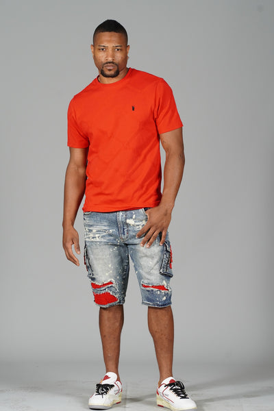 M298 Embossed ṣọkan Tee - Red