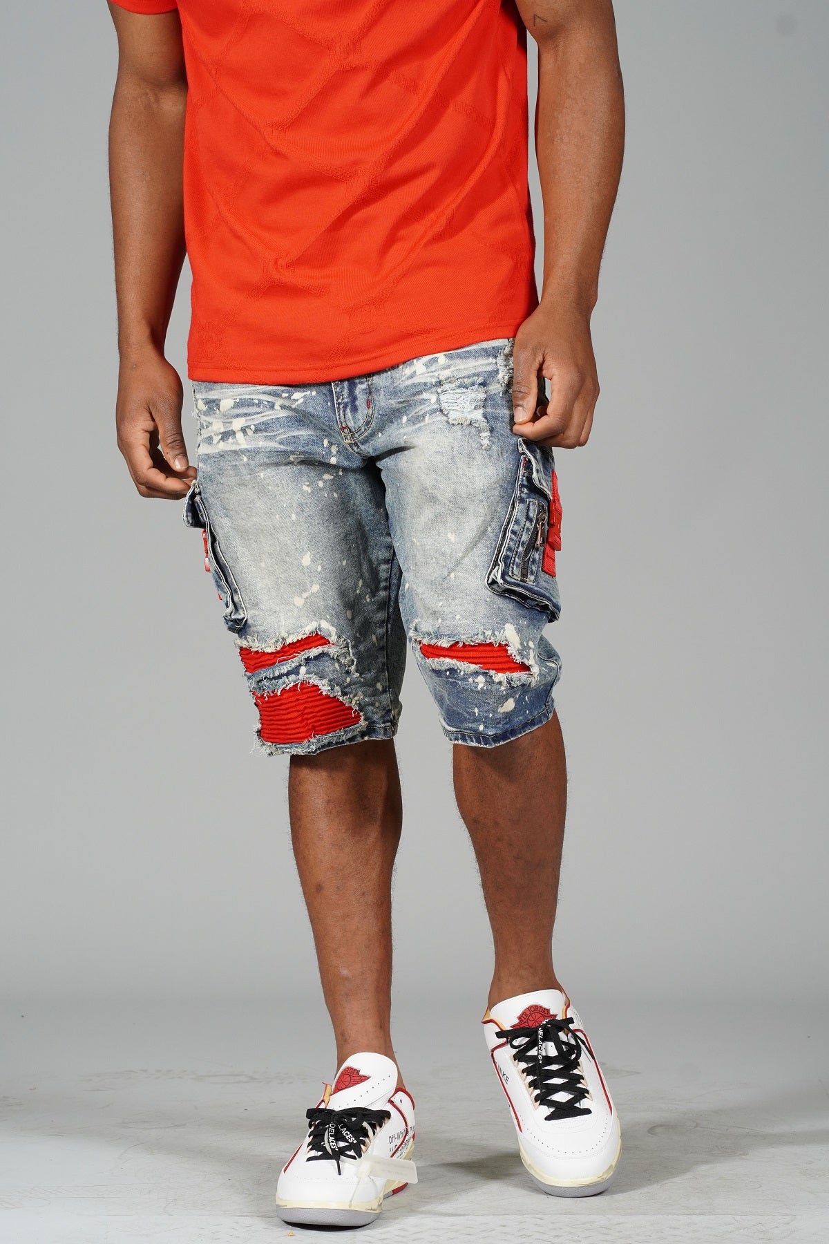 M936 - Makobi Denimu Cargo Shorts - o dọti