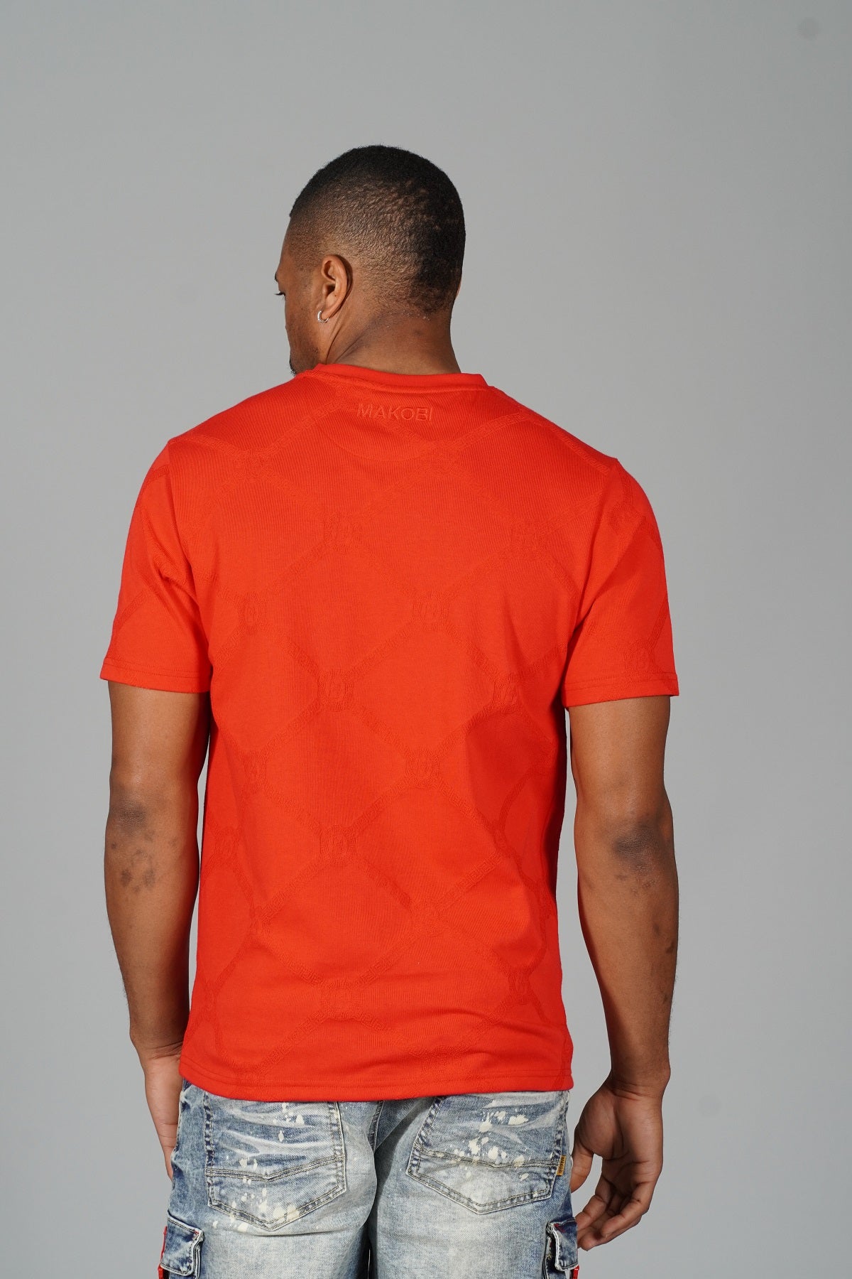 M298 Embossed Knit Tee - Red