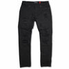 M1749 Makobi Sanded Biker Jeans pẹlu Rip &amp; Tunṣe- Black / Black