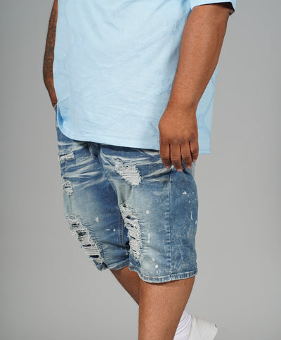 M771 Pacifica Shredded Shorts - Light Wash