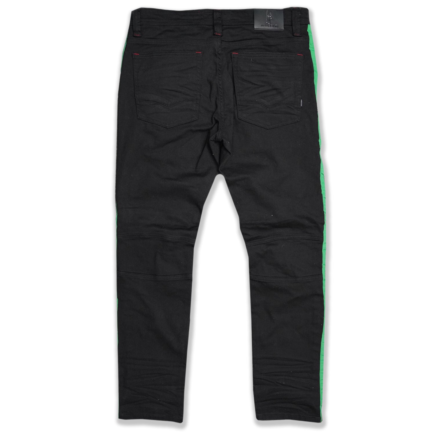 M1950 Makobi Biker Jeans w / Ọra orisirisi - Black