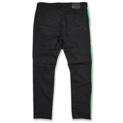 M1950 Makobi Biker Jeans w / Ọra orisirisi - Black