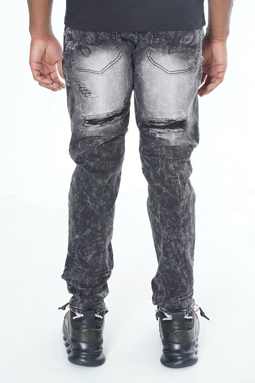 F1734 Frost All Over Shredded Jeans - Black Wash