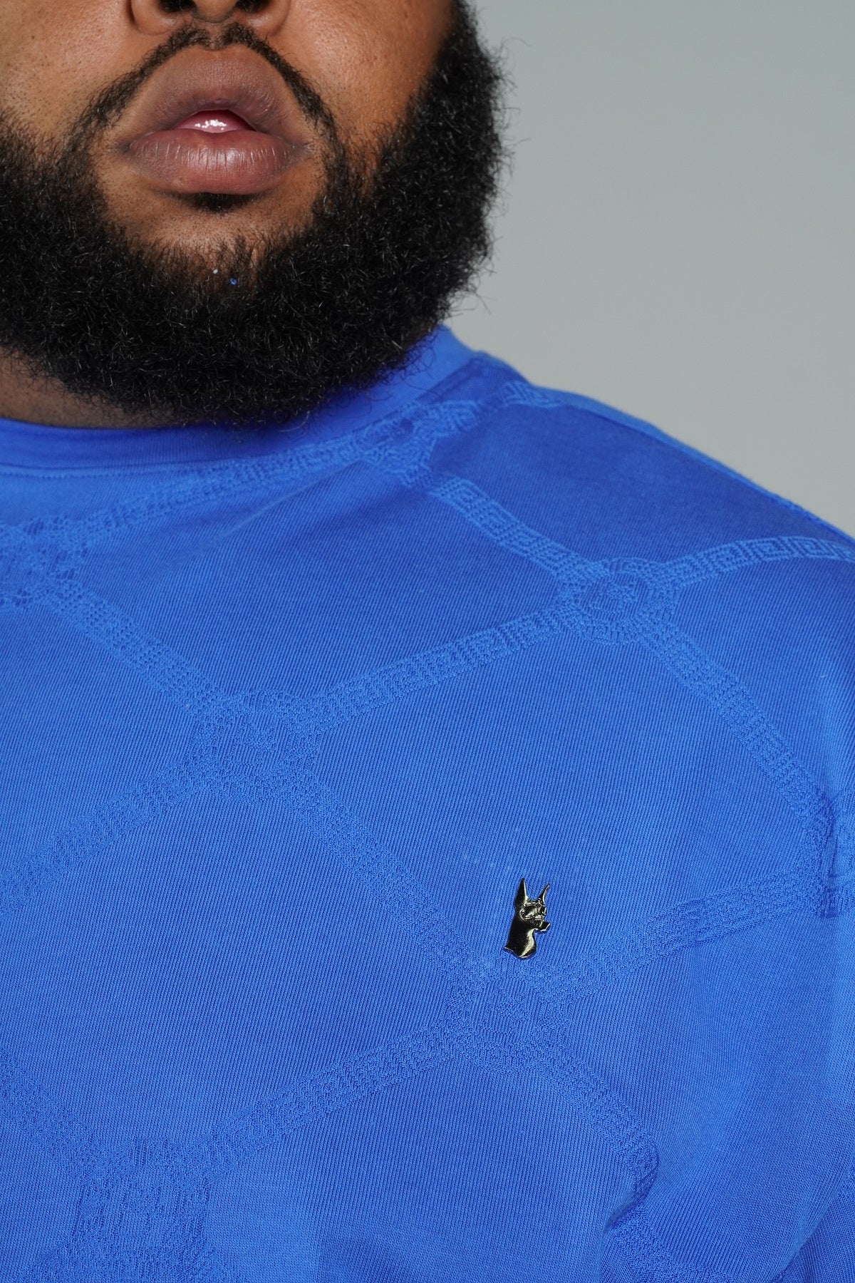 M298 Embossed Knit Tee - Royal