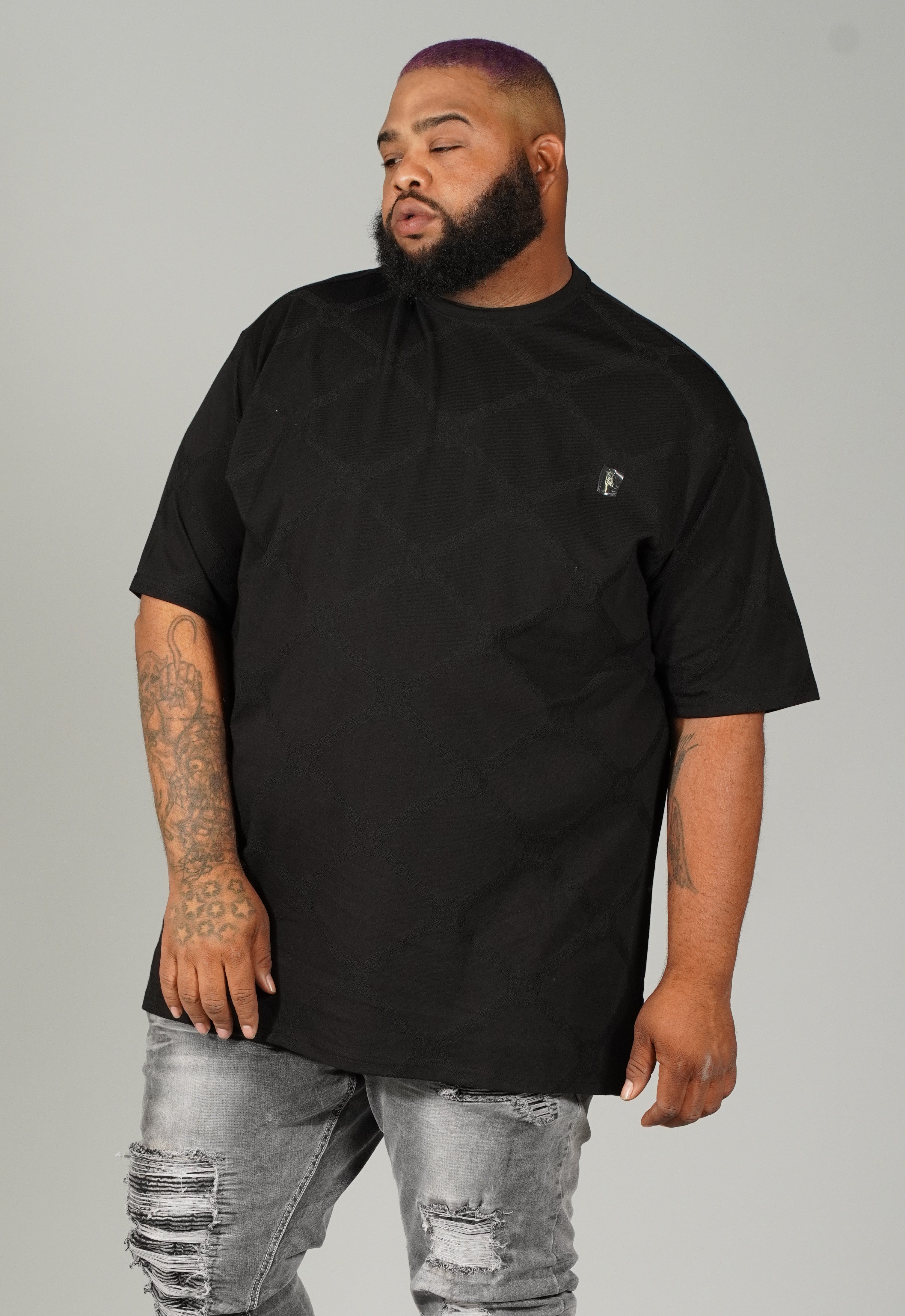 M298 Embossed ṣọkan Tee - Black