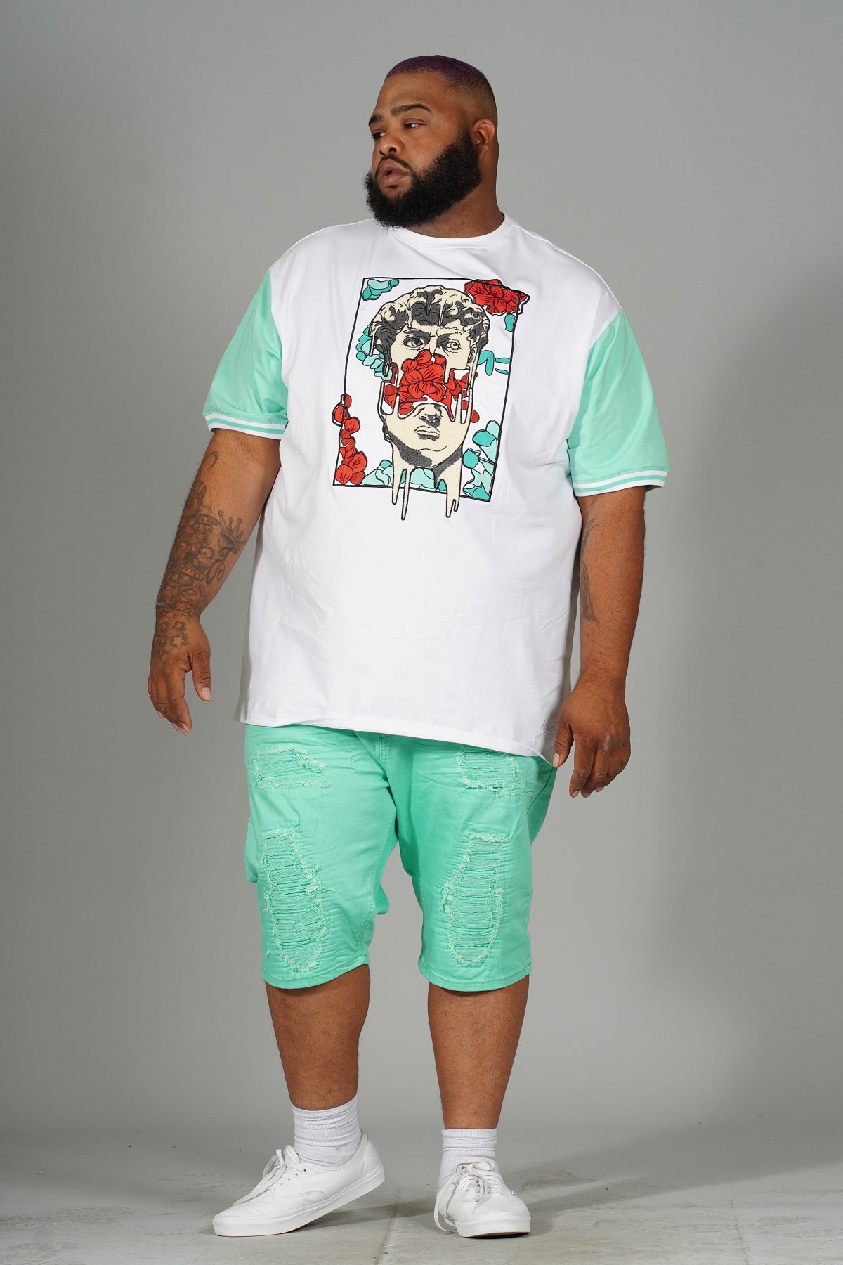 M267 David Tee - White / Mint