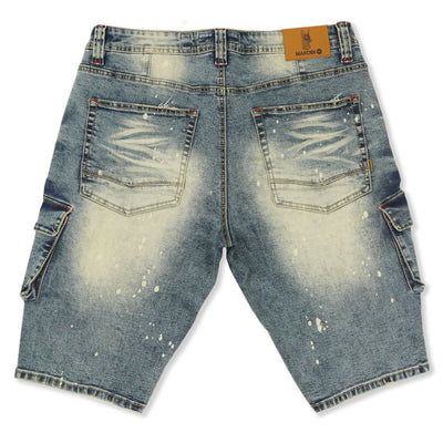 M936 - Makobi Denim Cargo Shorts - Dirt