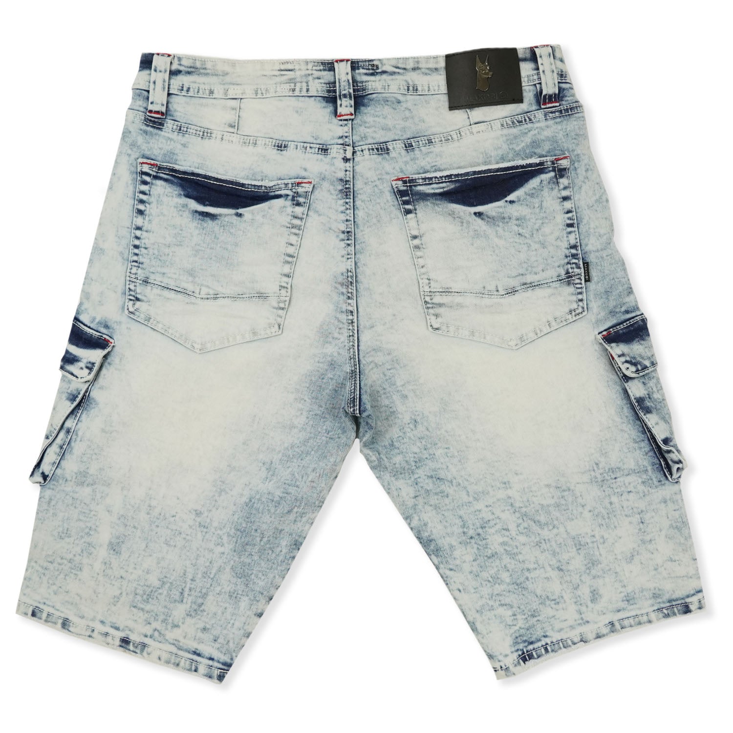 M936 - Makobi Denim Cargo Shorts - Light Wash