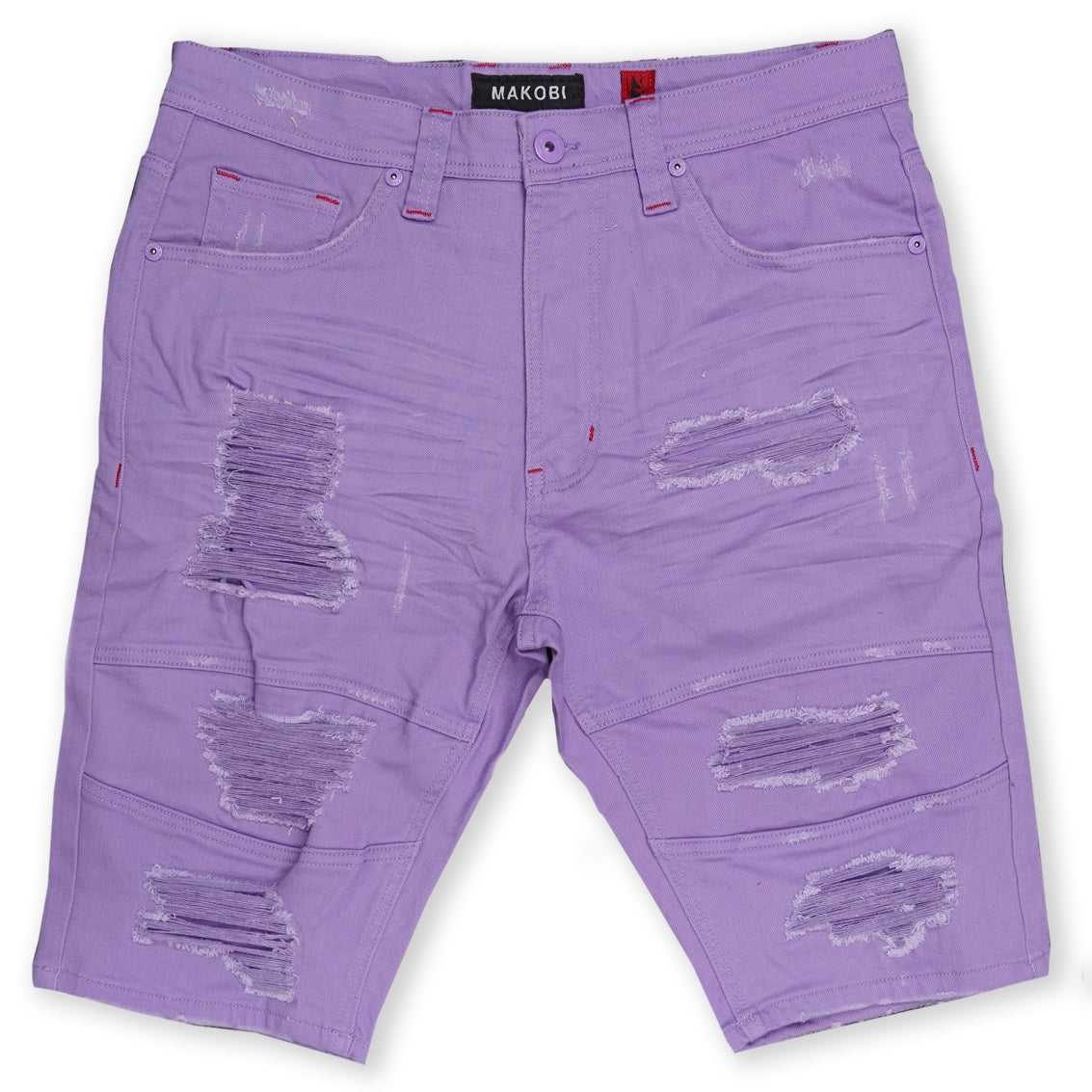 M760 Avlaki Shredded Twill Shorts - Purple