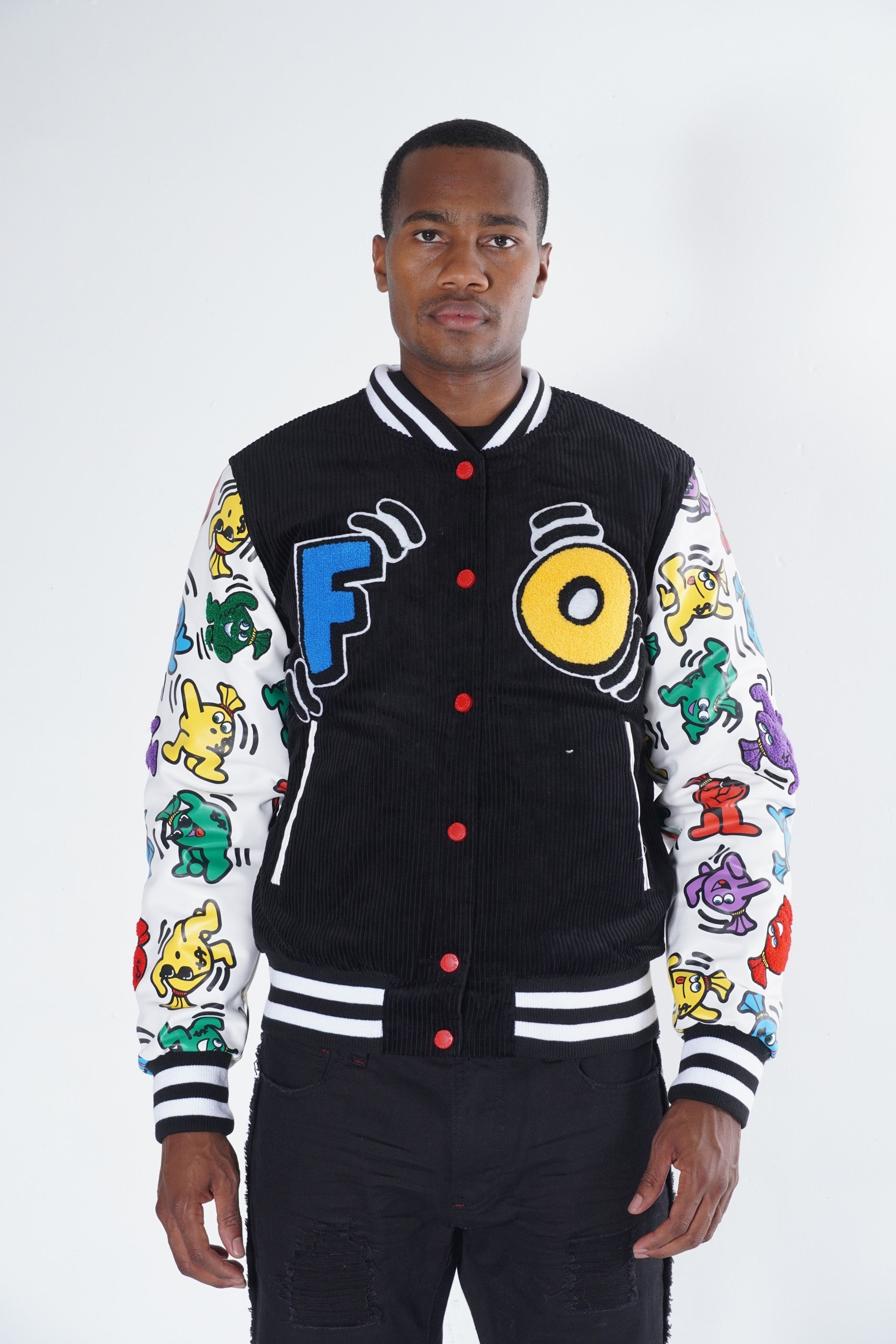 F1050 Frost Owo Dance Corduroy Jacket - Black