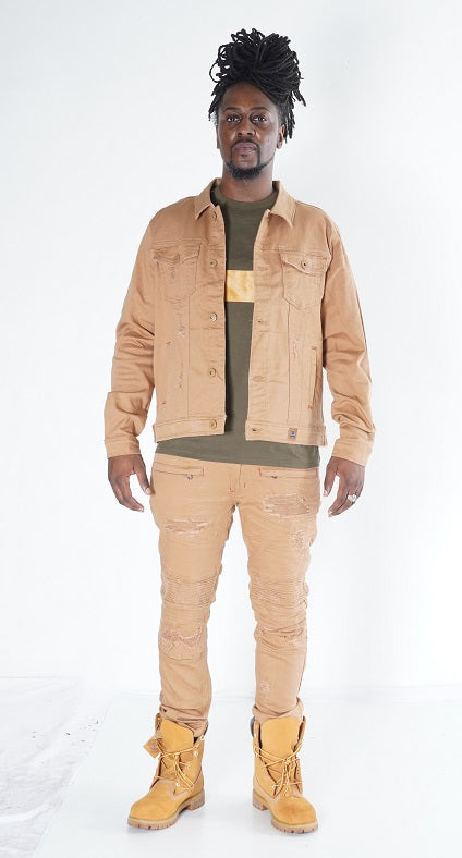 M1026 - Makobi mojuto Denimu jaketi - Khaki