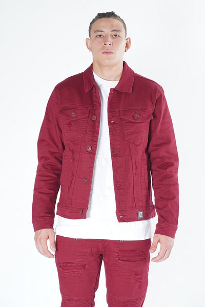 M1026 - Makobi Core Denim Jacket - Burgundy