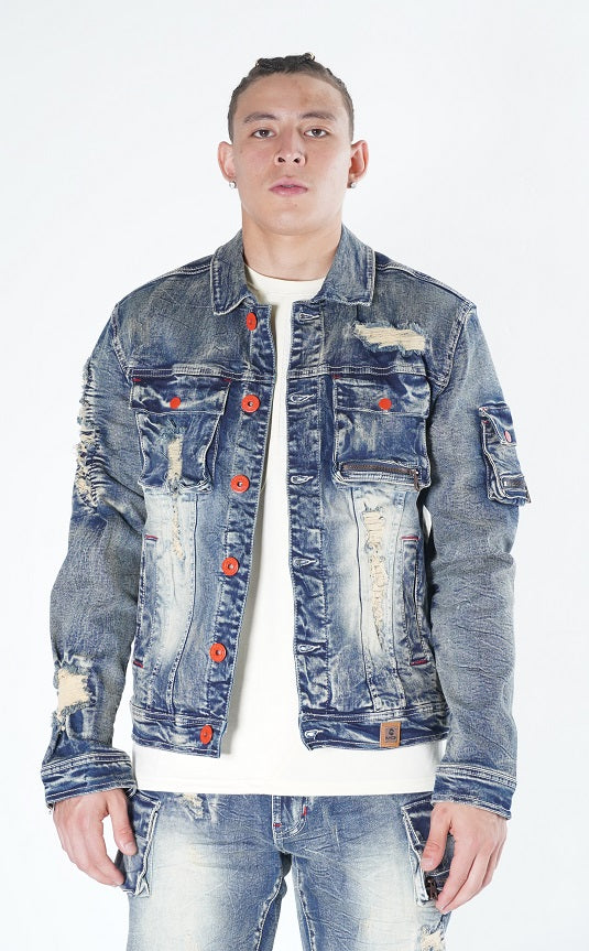 M1080 "Fall Back" Denimu jaketi - dọti Wẹ