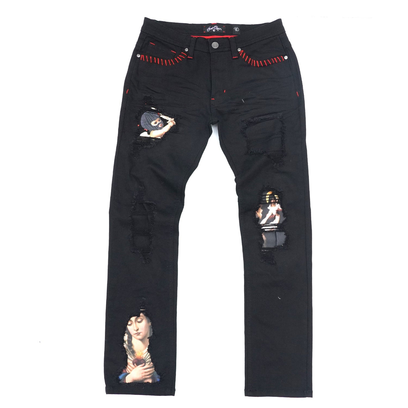 F1707 Frost Angel Denimu sokoto - Black / Black