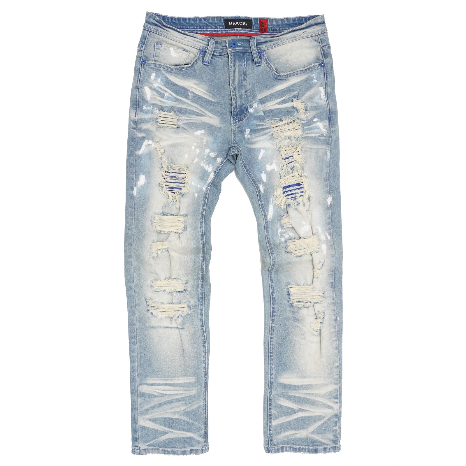 M1773 Makobi Amalfi Denimu Jeans W / Underlay - Light Wẹ