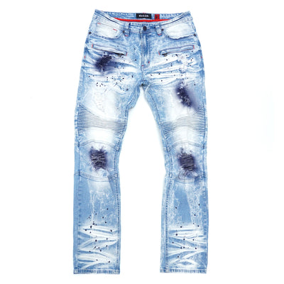 M1924 Makobi Daytona Biker Jeans - Light Wash