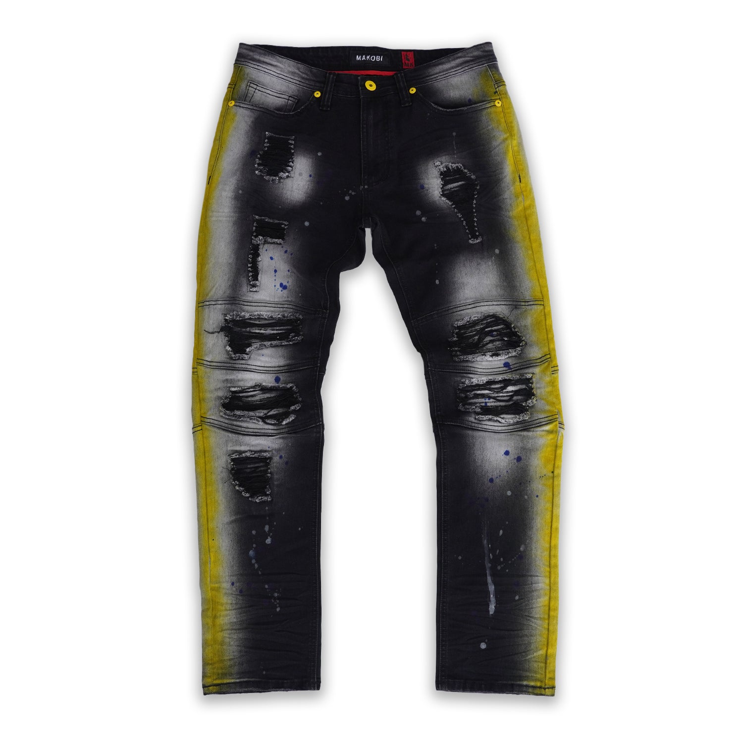 M1938 Kun Stroke shredded Denimu sokoto - Black Wẹ