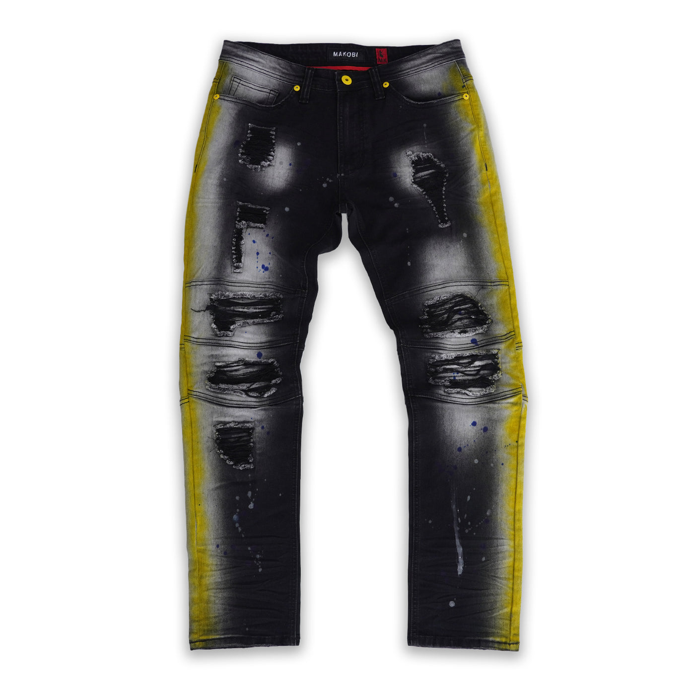 M1938 Kun Stroke shredded Denimu sokoto - Black Wẹ