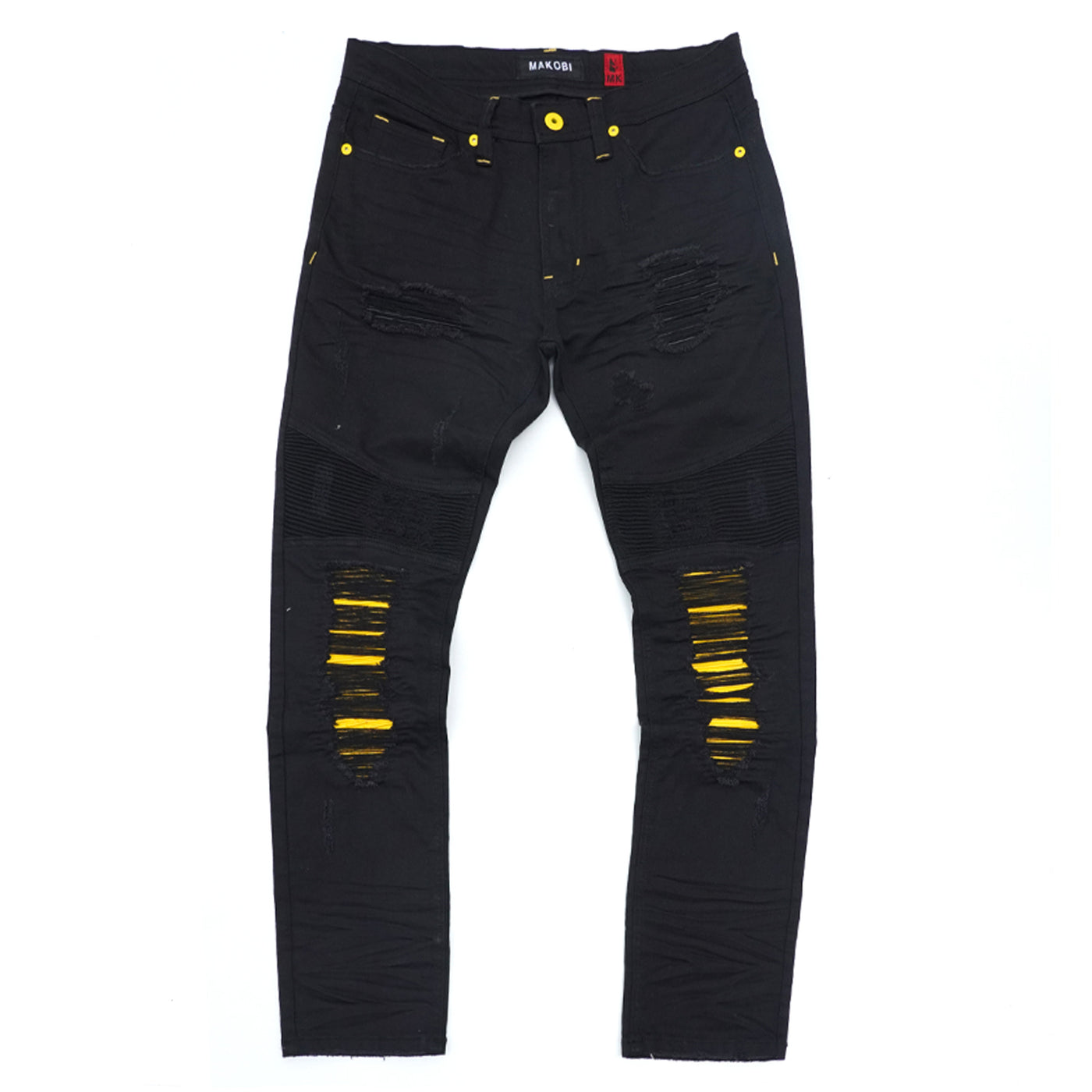 M1940 Naxos Biker Jeans - مشکی/زرد