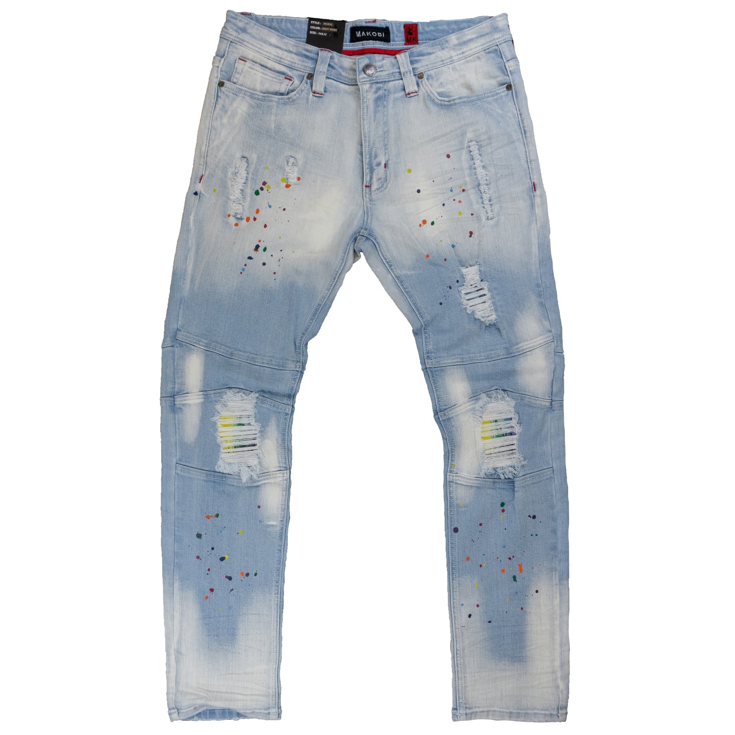 M1955 Makobi Denimu sokoto pẹlu Underlay & Kun Spots - Light Wẹ