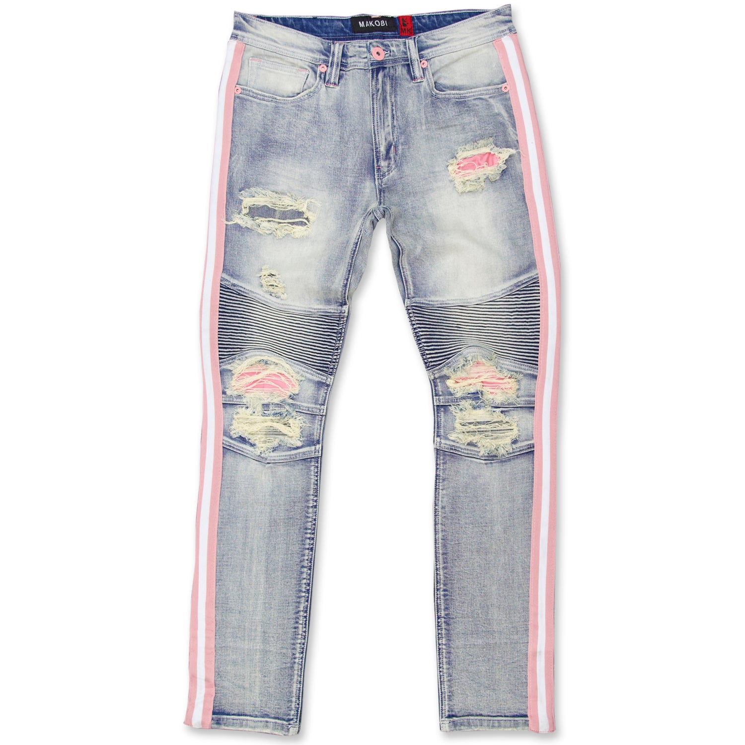 M1986 Ozarks Shredded Jeans w / Awọn teepu ẹgbẹ - Light w