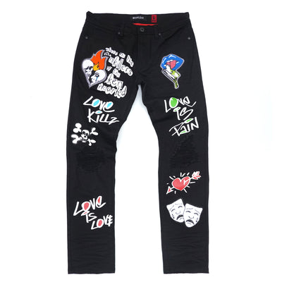 M1999 Love Kills Jeans - Black/Black