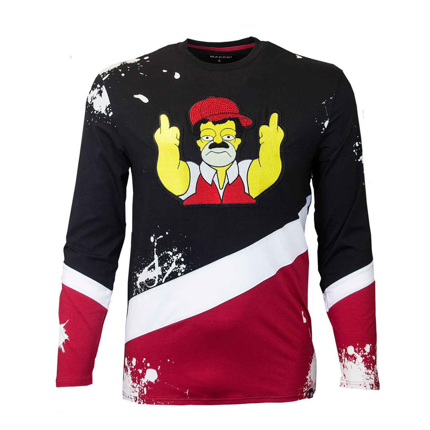 M209 El Chapo Simpson Long Sleeve Tee - Black