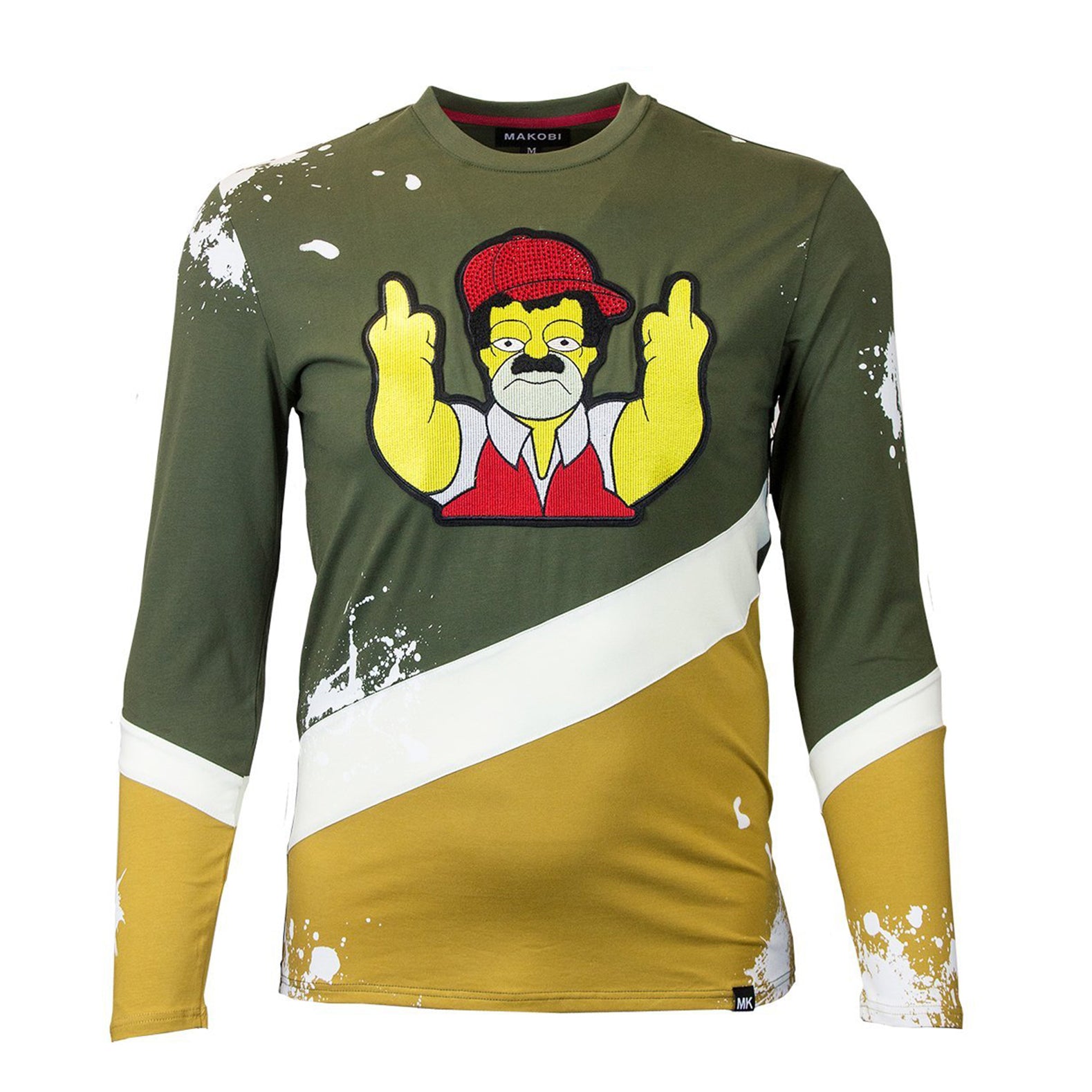 M209 El Chapo Simpson Long Sleeve Tee - Olifi