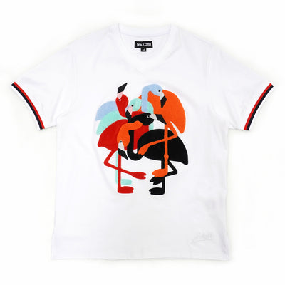 M219 Flamingo Tee - White