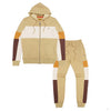 M2323 Paolo Fleece Jacquard Hoodie Track Set - Khaki