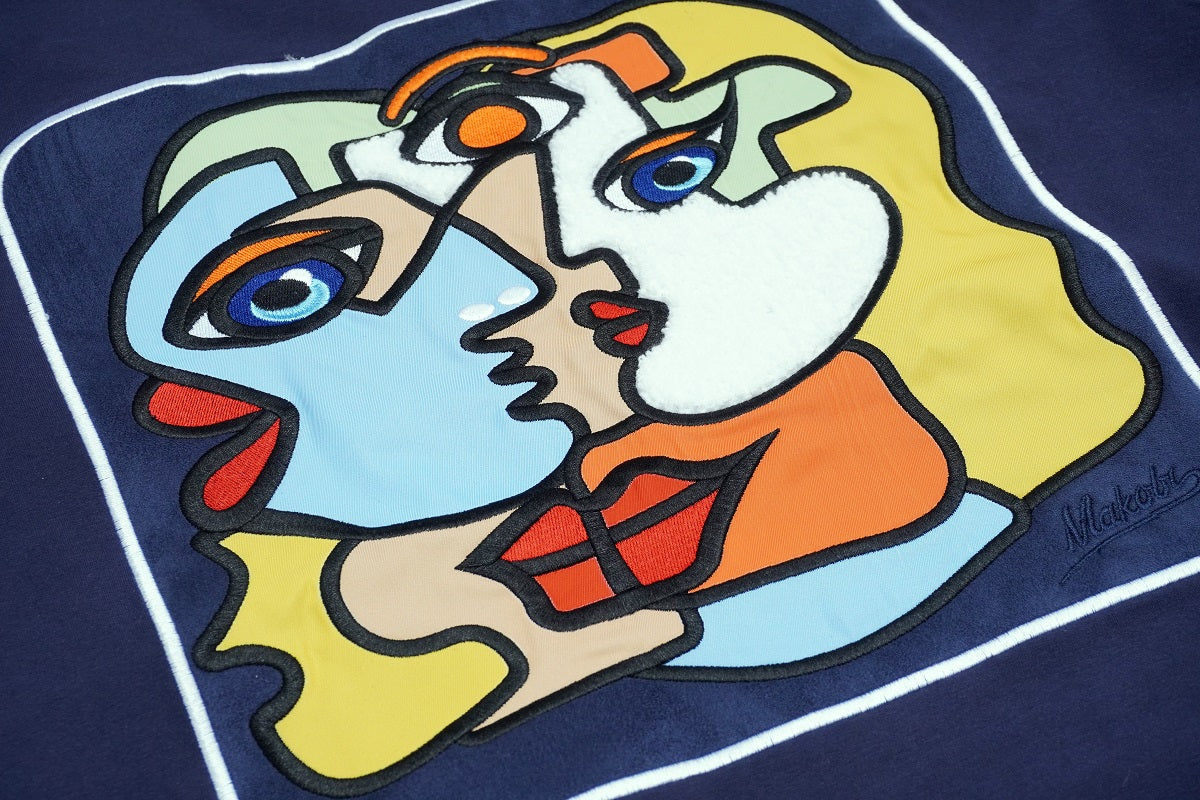 M314 Two Face Abstract Tee - Navy