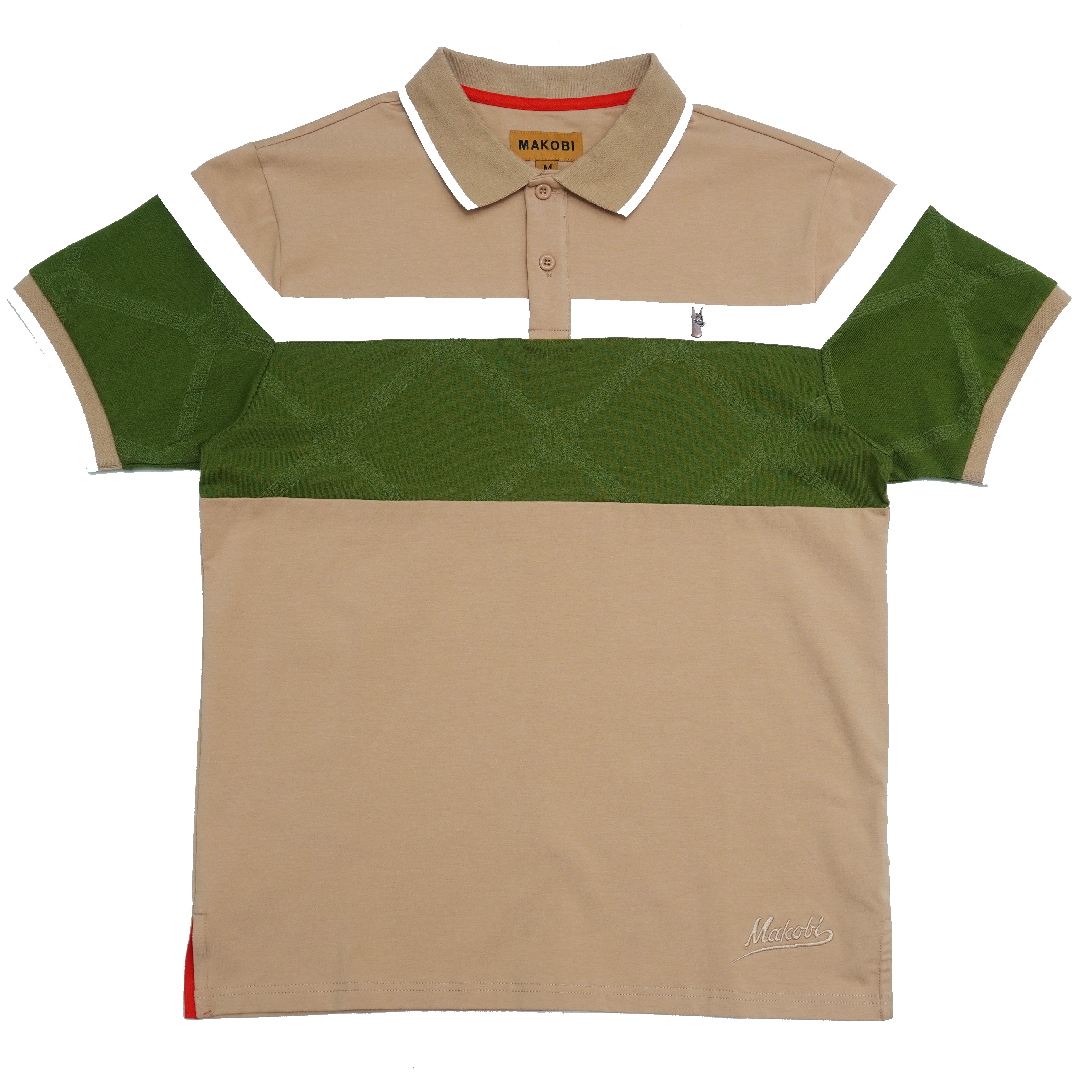 M392 Makobi Monogram Horizon Polo - خاکی