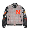 M4315 Vercelli Plaid Varsity Jacket - Black