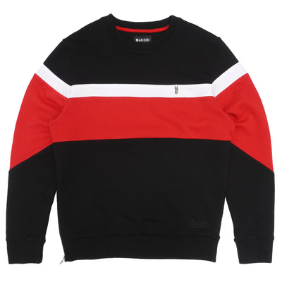 M4392 Makobi Monogram Sweater - Black/Red