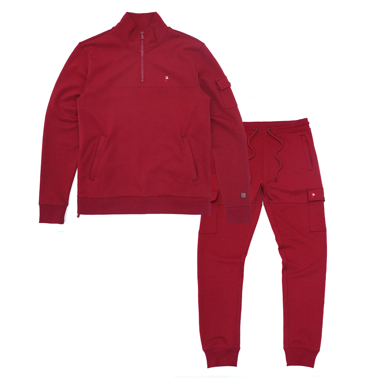 M4810 Tech Fleece Idaji-Zip Fa Lori Ṣeto - Burgundy