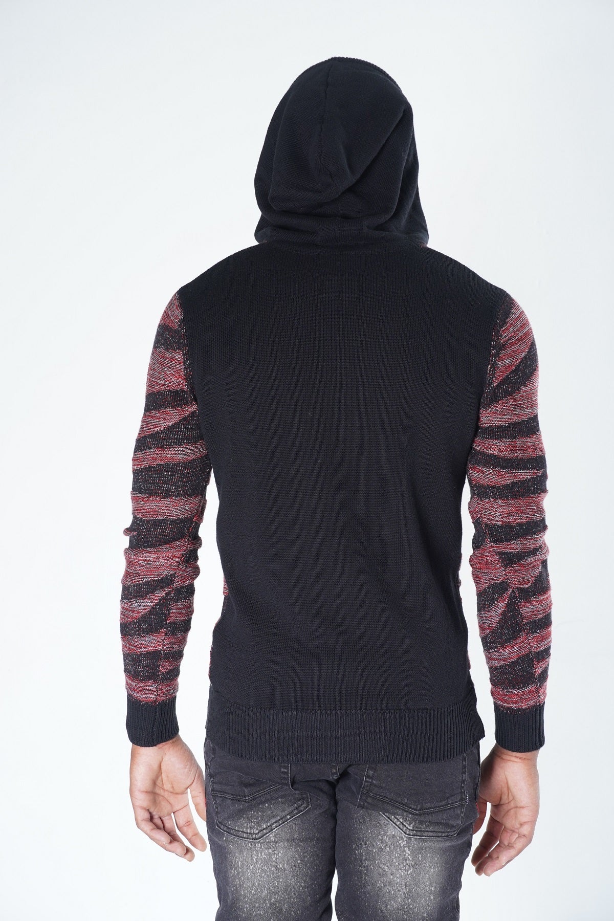 M5050 Tiger Knit Hoody siweta - Black