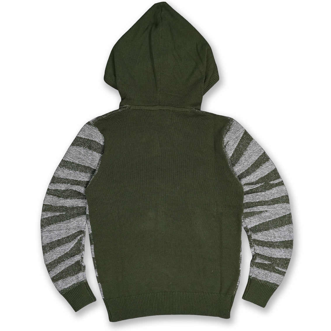 M5050 Tiger Knit Hoody siweta - Olifi