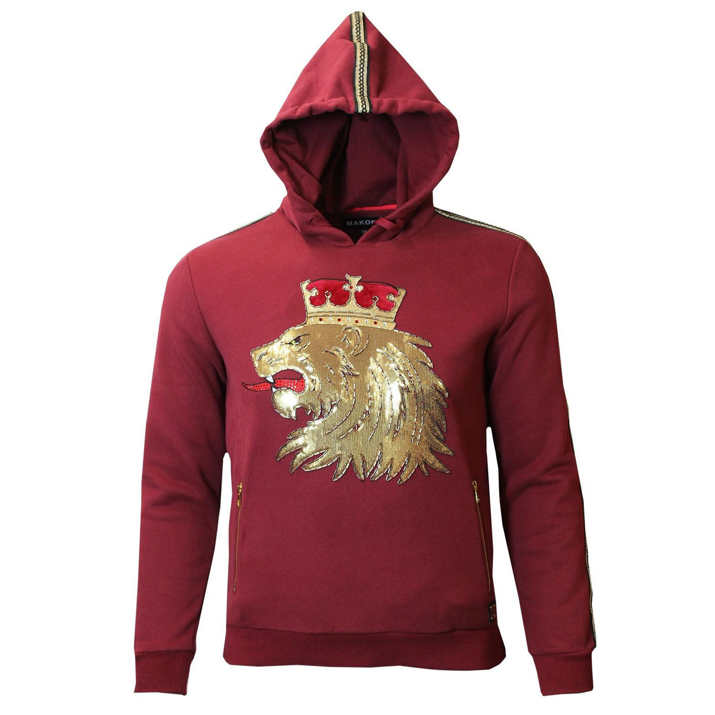 M5700 Makobi Kiniun ade Fleece Sweatshirt - Burgundy