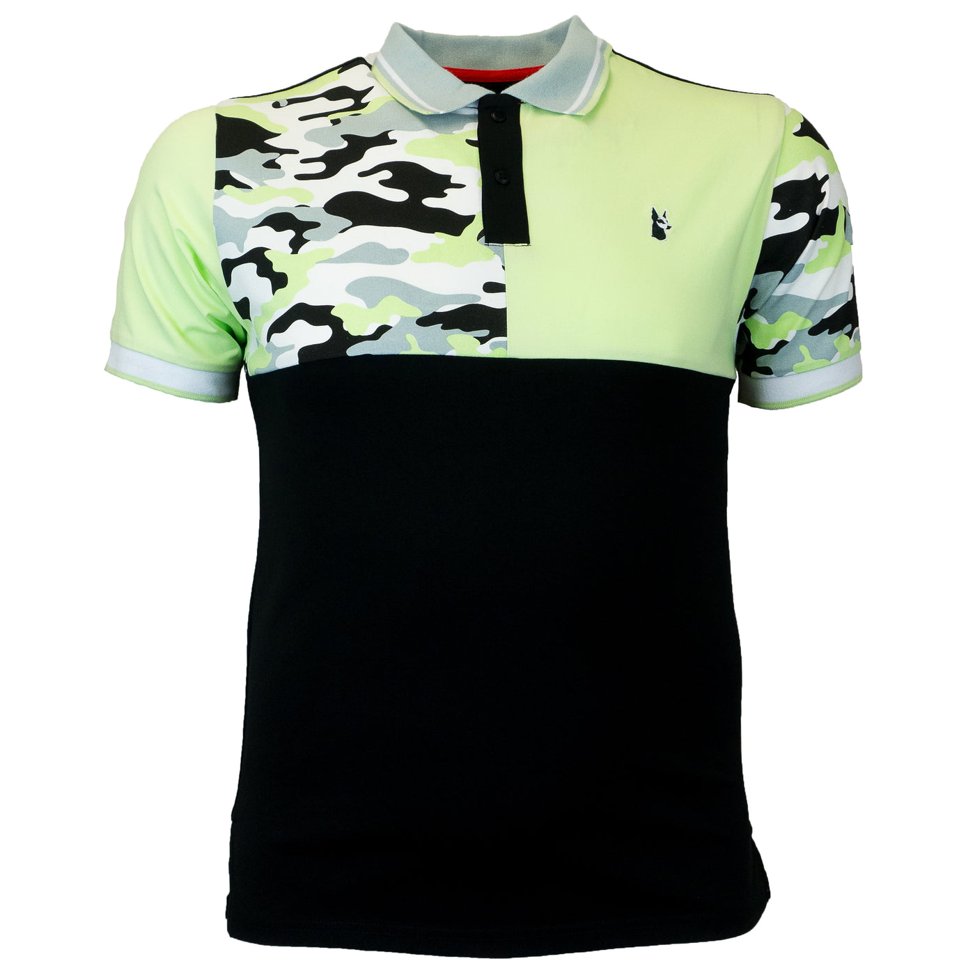 M580 Makobi Camo Contrast Polo Shirt - Black