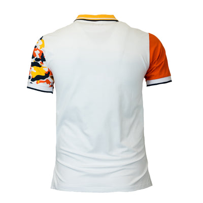 M580 Makobi Camo Contrast Polo Shirt - White