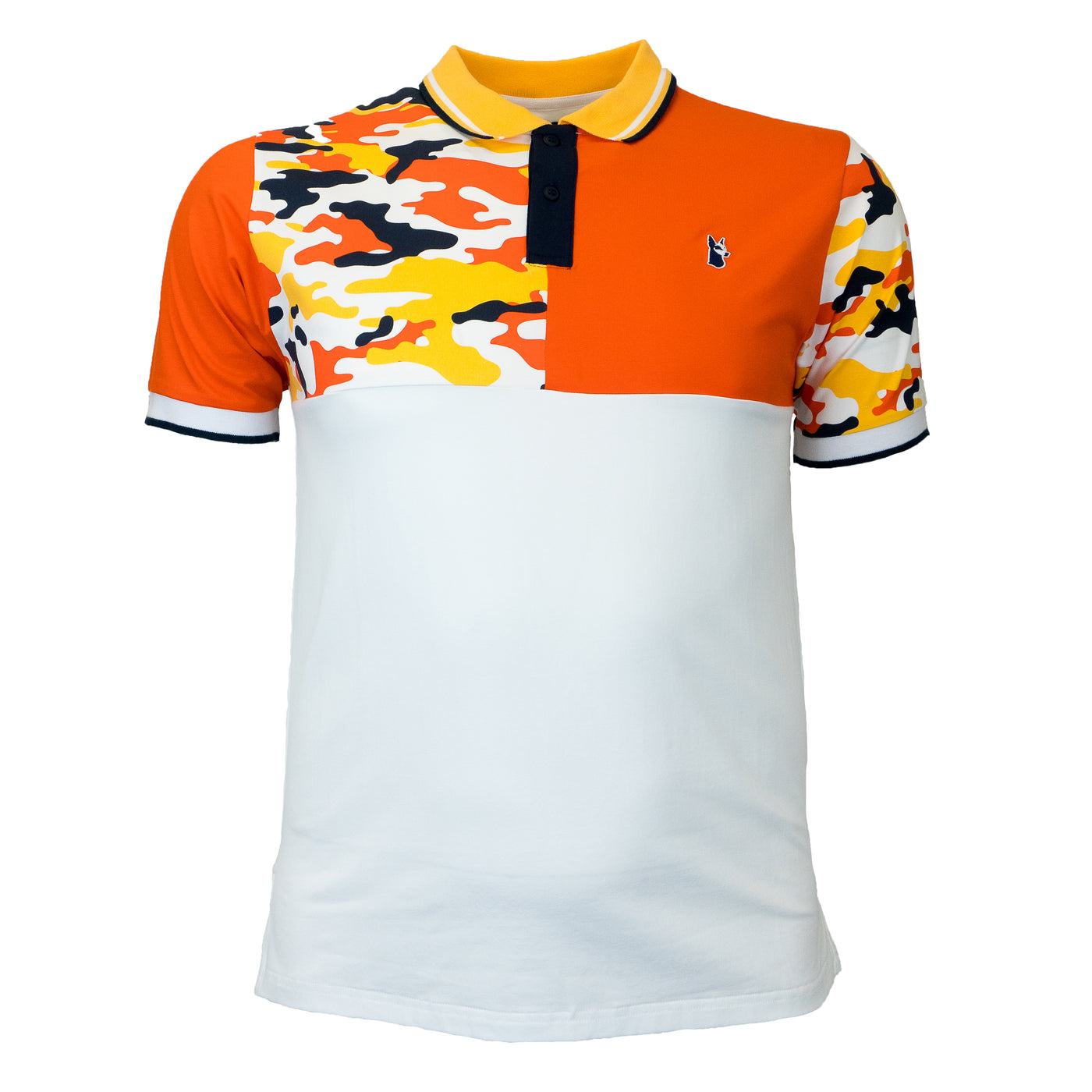 M580 Makobi Camo Contrast Polo Shirt - White