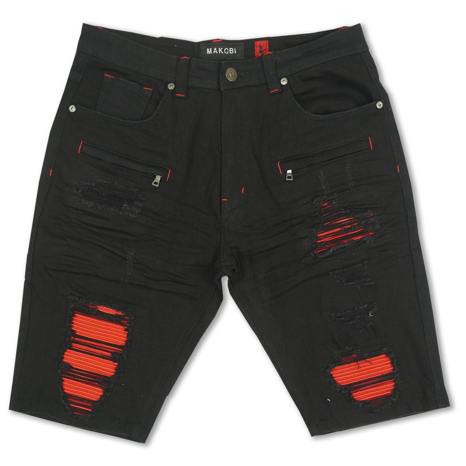 M970 Galveston Biker Shredded Kukuru - Black-Red