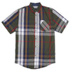 V845 Veno Button-Down Plaid Short Sleeves - Olive