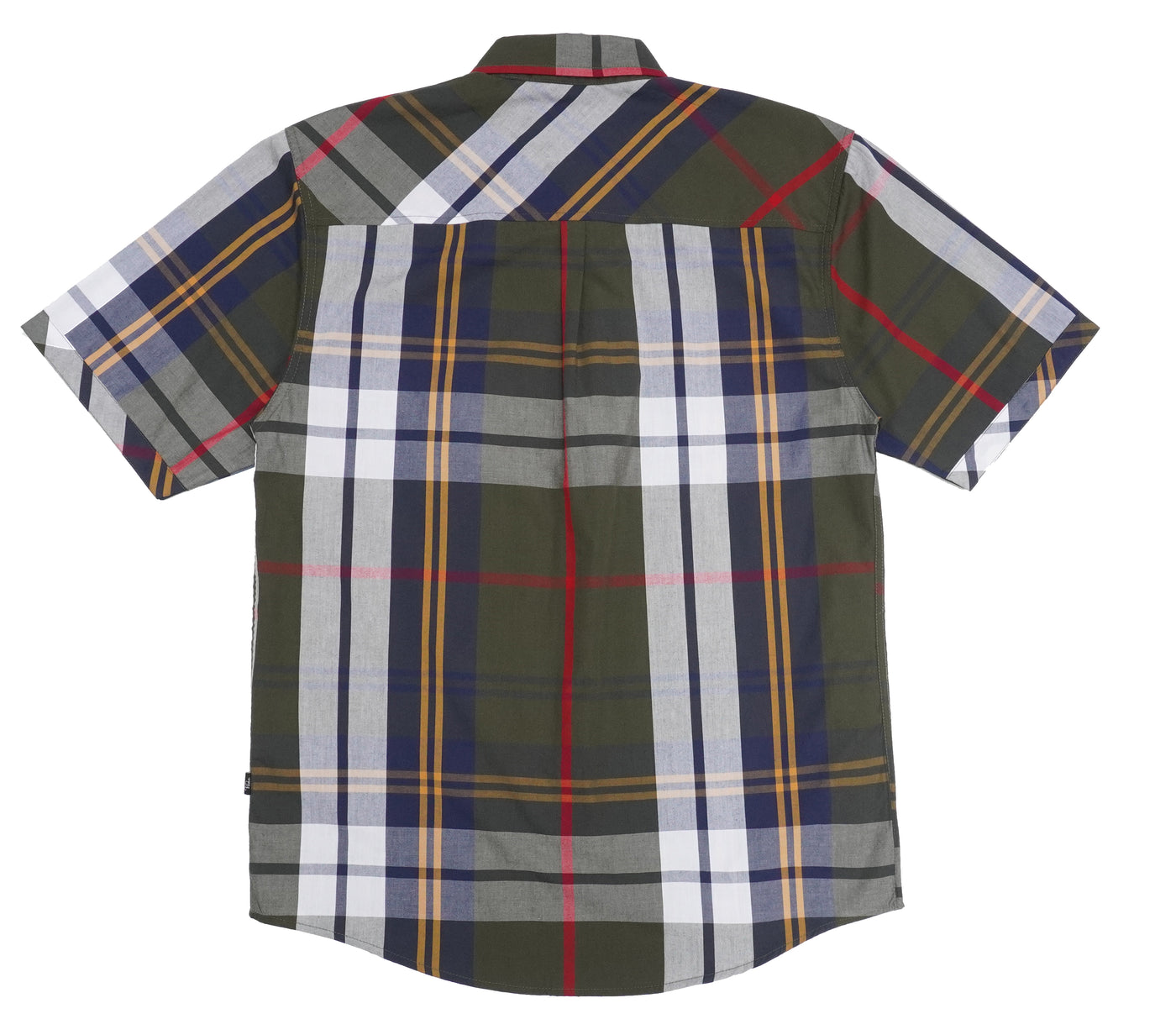 V845 Veno Button-Down Plaid Short Sleeves - Olive