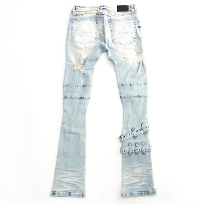 F1779 Shredded Stack Jeans - Light Wash